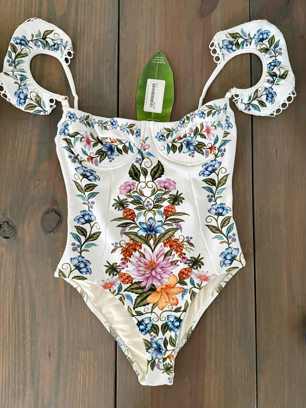 FARM Rio Sweet Bloom Bouquet One-Piece Swimsuit NWT Small - Picture 4 of 6